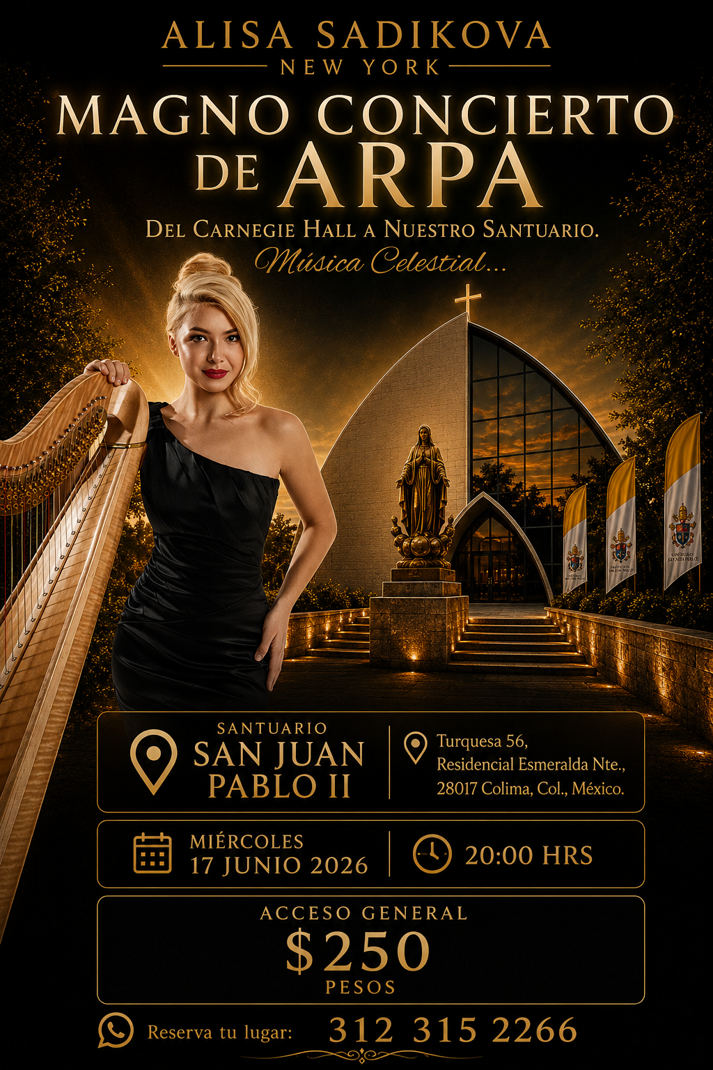 Alisa Sadikova tocando el arpa
